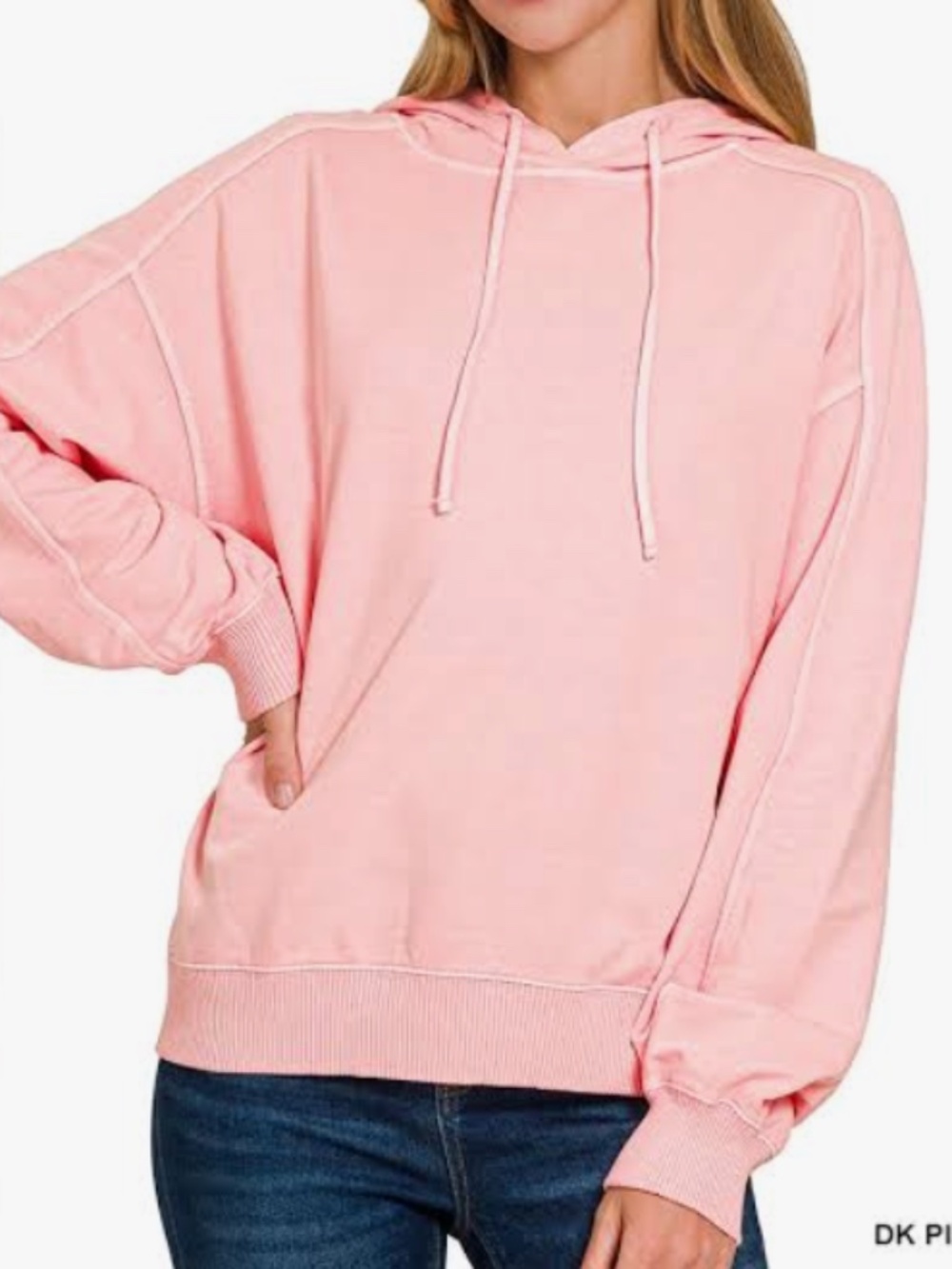 #1437 Zenana French Terry Pigment Dye & Enzyme Washing Hoodie